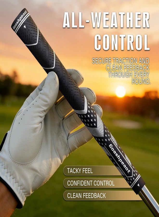 Goashpeaot Premium All-Weather Golf Grips13-Pack with Putter Grip and Regripping Kit, Advanced Texture for Maximum Performance Control & Comfor Golf Club Grips (Grey, Midsize) - Image 2