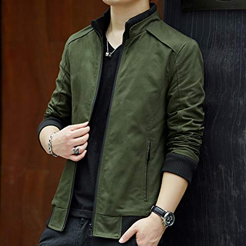 Womleys Mens Casual Windbreaker Outerwear Slim Fit Cotton Lightweight Jackets (X-Small, Army Green) - Image 2