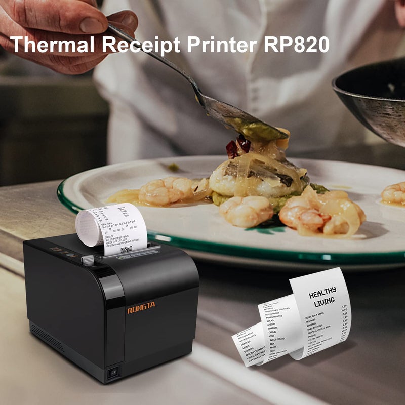 Rongta Thermal Receipt Printer, 80mm Receipt Printers, Thermal Pos Printer with Auto Cutter Support Cash Drawer,USB Serial Ethernet Support ESC/POS, Compatible with Windows/Mac/Linux - Image 5