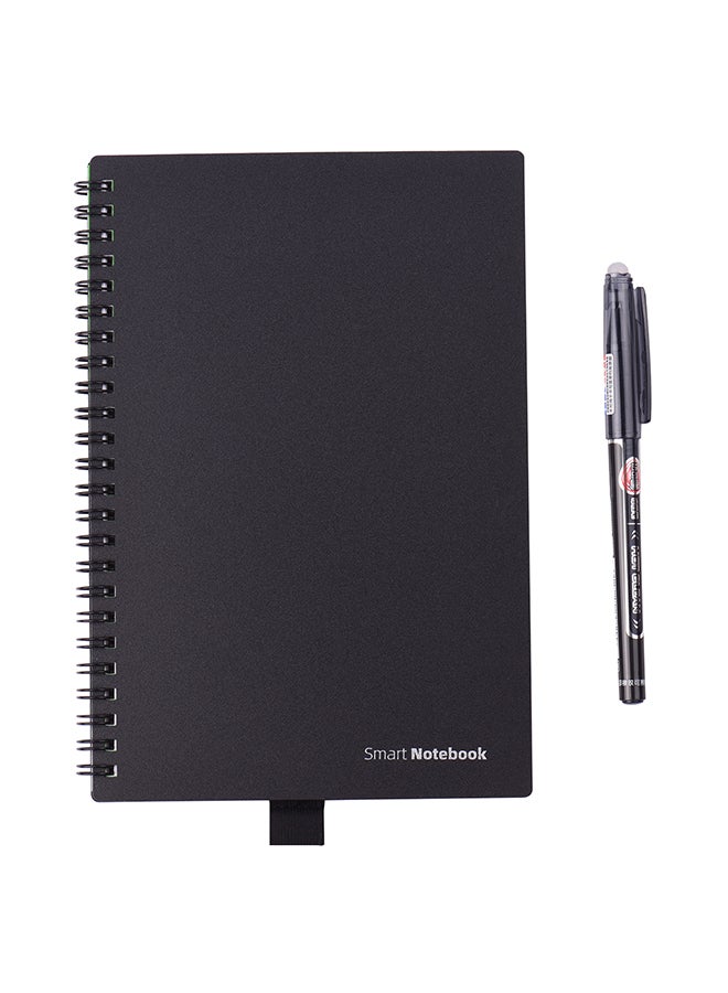 Reusable Smart Notebook Hardcover With Erasable Pen Black - Image 1