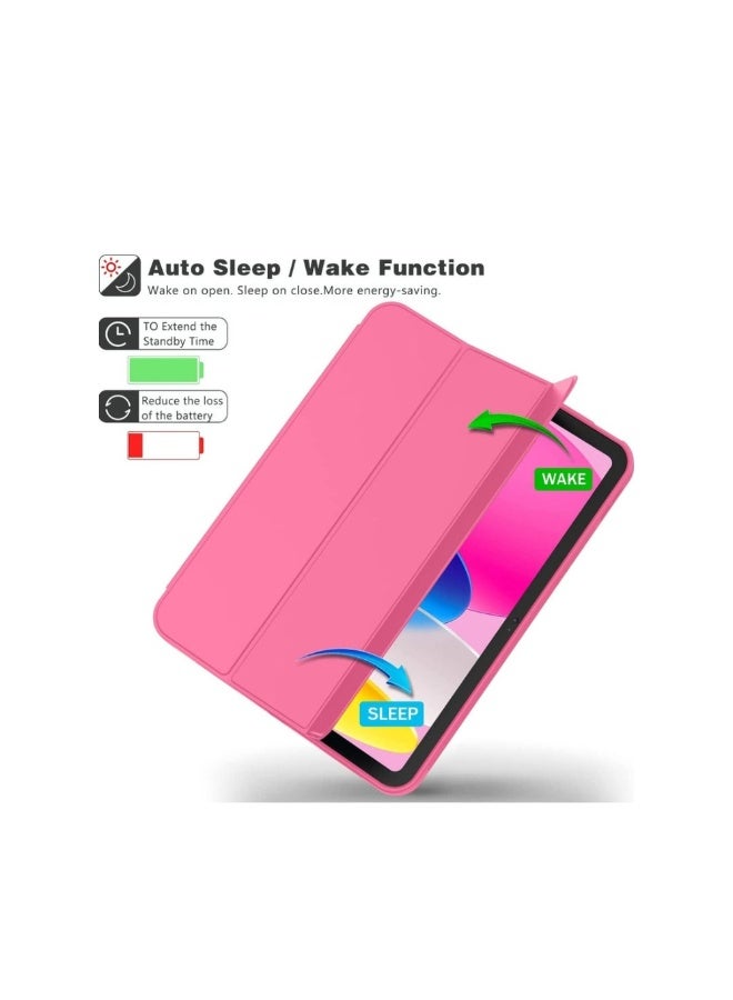 ACLIX New iPad 10.9 Inch Case 2022 (10th Gen) with Pencil Holder - Trifold Stand Smart Case with Soft TPU Back, Auto Wake/Sleep - Watermelon - Image 4