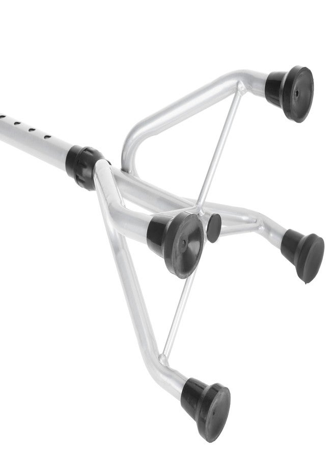 عصا المشي الفاخرة ذات الأربع أرجل من دكتور تورسو بقاعدة ثابتة | هيكل من الفولاذ الطري | ارتفاع قابل للتعديل | مانعة للانزلاق | للرجال/النساء | المرضى | كبار السن (رمادي) - Image 2