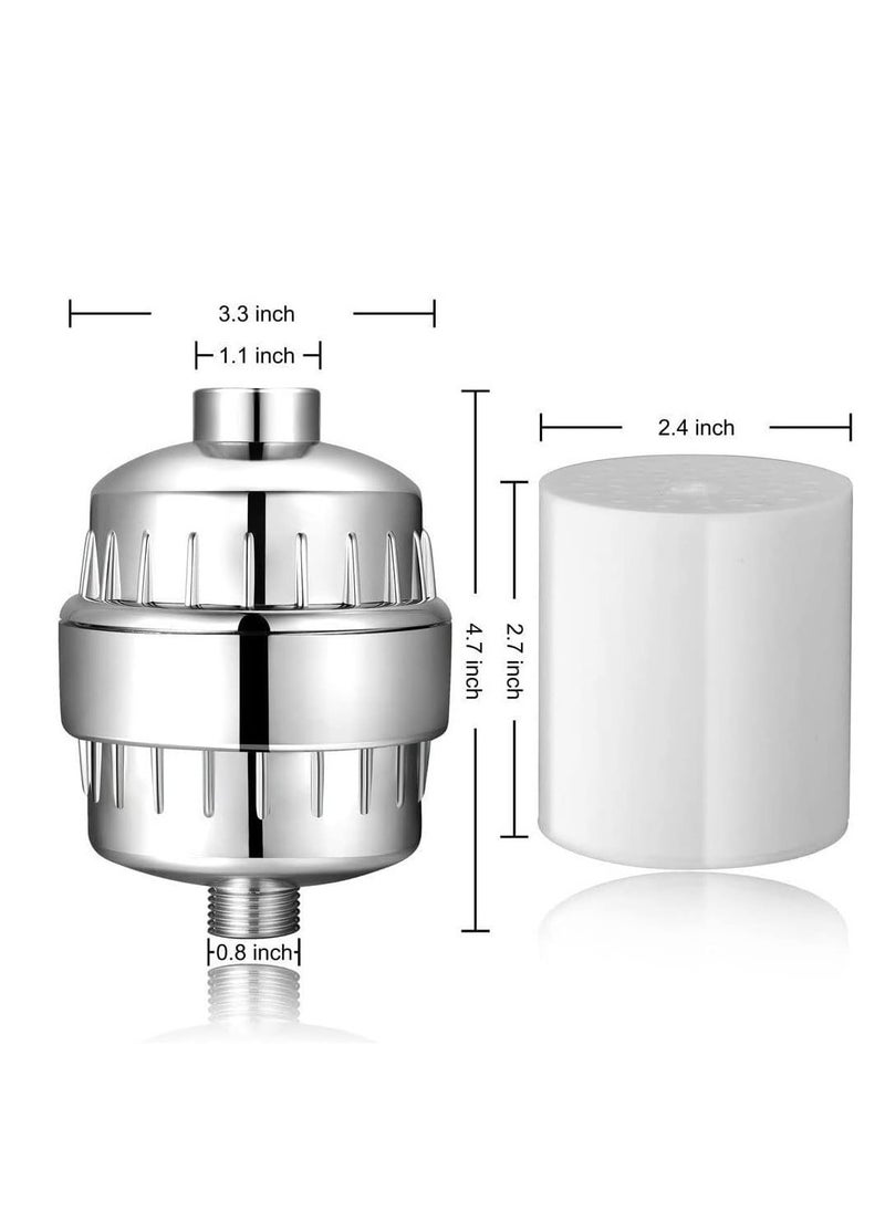 RATSAW - Shower Filter 25 Stage Shower Filter Water Softener, Shower Head Filter for Hard Water with 2 Replaceable Filter Cartridges Universal Replaceable Shower Head Water Purifier to Remove Chlorine - Image 1