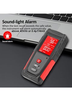 Excefore EMF Meter, Portable Digital Radiation Detector, Handheld EMF Detector for Home/Outdoor, Electric/Magnetic Field/Ghost Detector - LED Light & Sound Alarm Black (1-1999V/m, 0.01-99.99μT)  - Image 4