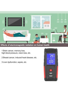 Excefore EMF Meter, Portable Digital Radiation Detector, Handheld EMF Detector for Home/Outdoor, Electric/Magnetic Field/Ghost Detector - LED Light & Sound Alarm Black (1-1999V/m, 0.01-99.99μT)  - Image 5