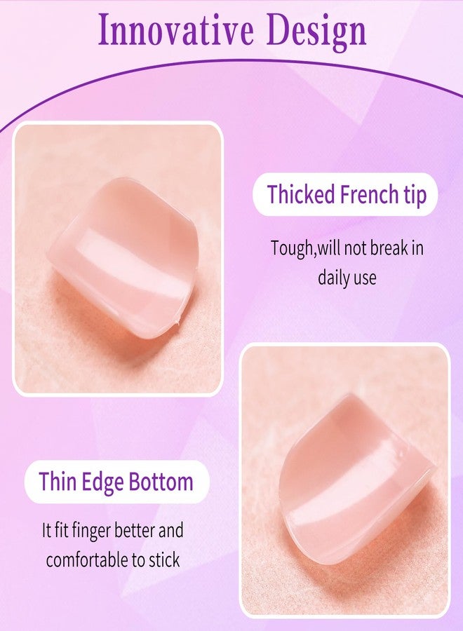 Lifextol 240pc French Tip Press On Nails Short Square Set, White French Tip, Plastic, Press-On False Nails, 120pcs per Set, 240pcs Total - Image 4