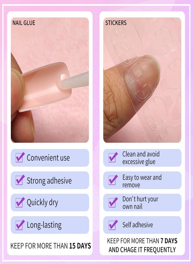 Lifextol 240pc French Tip Press On Nails Short Square Set, White French Tip, Plastic, Press-On False Nails, 120pcs per Set, 240pcs Total - Image 5