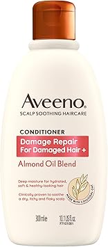 Aveeno Damage Repair Almond Oil Scalp Soothing Conditioner for Damaged Hair 300ml - Image 1