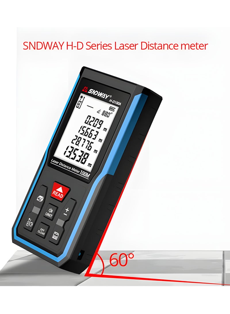H-D100A Digital Laser Rangefinder 100M Distance Meter Tape Measure Area Volume - Image 2