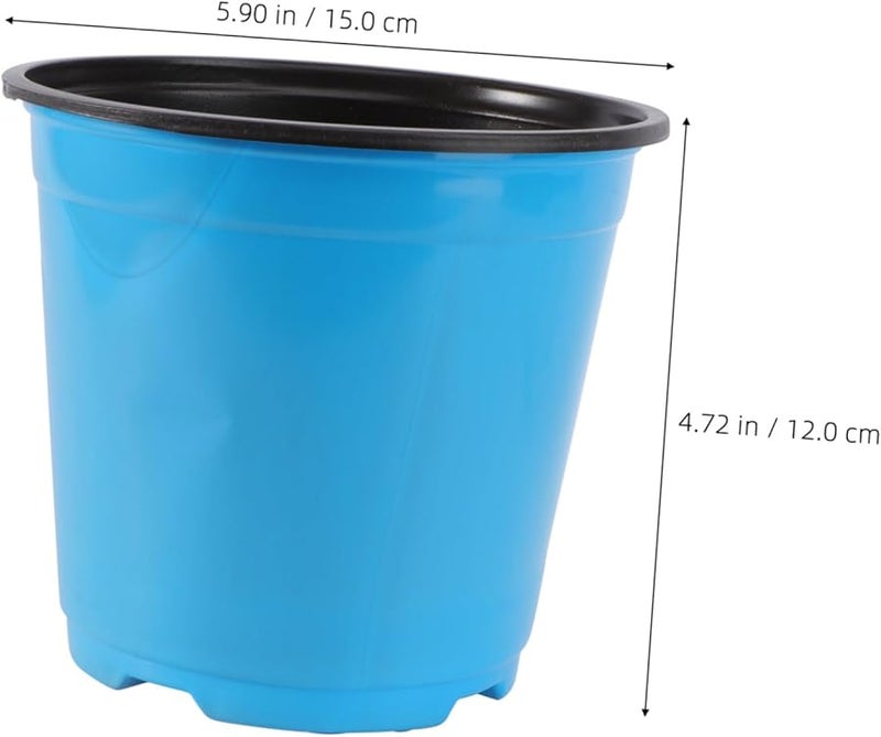 Blue Plastic Flower Pot 28x22x31cm for Trees Roses Garden Balcony Plants - Image 2