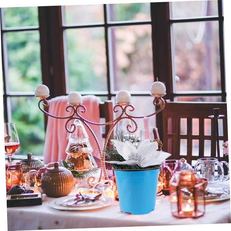 Blue Plastic Flower Pot 28x22x31cm for Trees Roses Garden Balcony Plants - Image 3