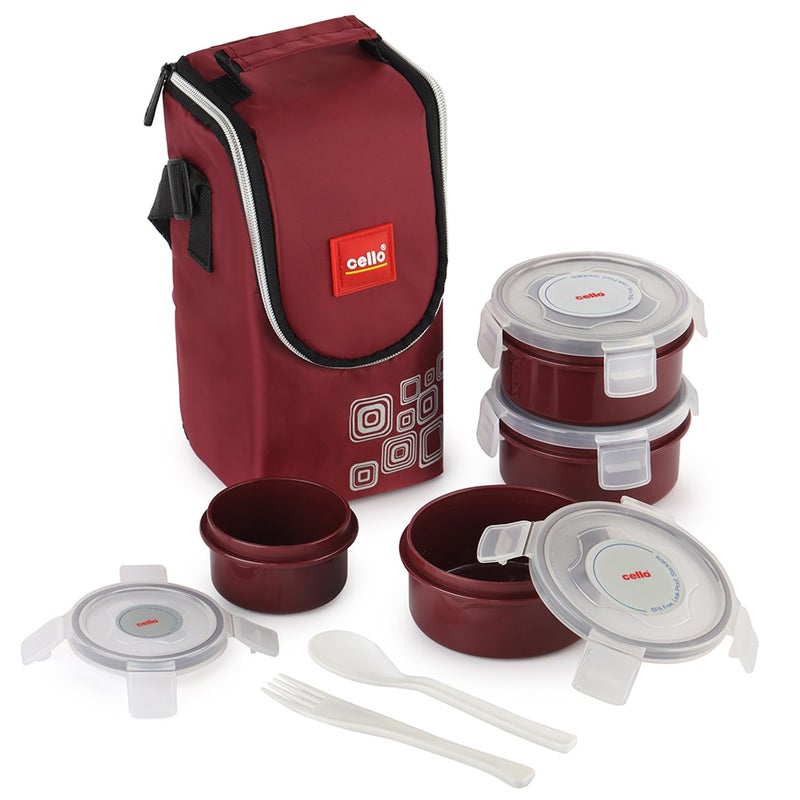 Cello CELLO MF Click Polypropylene Lunch Box Set 300ml 4Pieces Brown  - Image 1