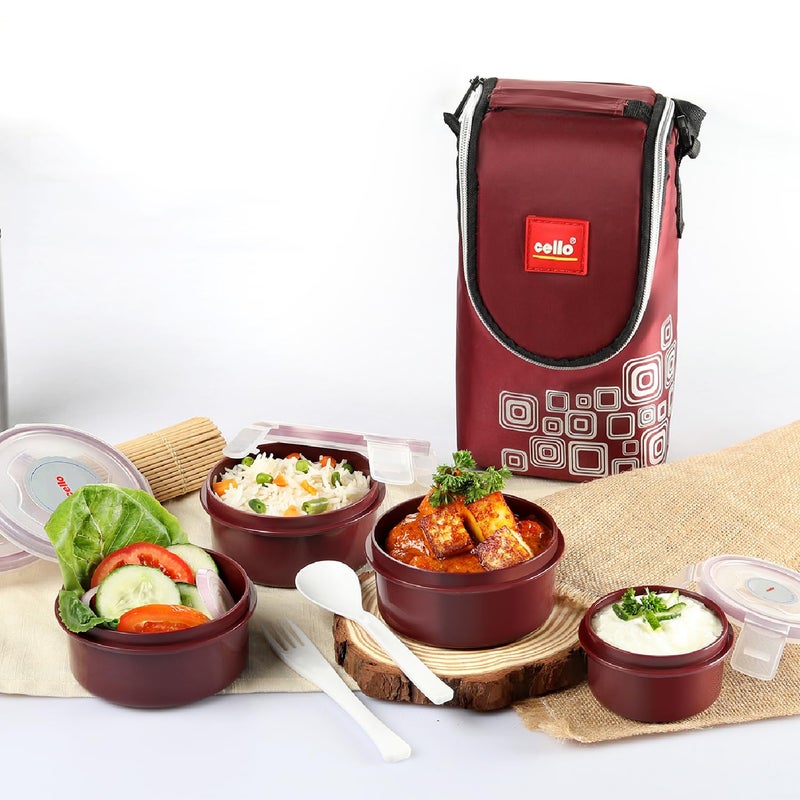 Cello CELLO MF Click Polypropylene Lunch Box Set 300ml 4Pieces Brown  - Image 2
