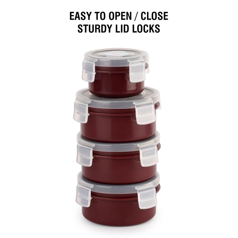 Cello CELLO MF Click Polypropylene Lunch Box Set 300ml 4Pieces Brown  - Image 5