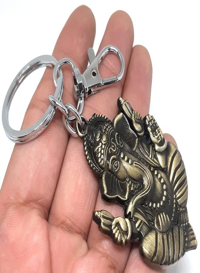 أورا سلسلة مفاتيح أورا غانيشا غانباتي للدراجات والسيارات للرجال والنساء والفتيات والفتيان والأصدقاء، سلسلة مفاتيح بخطاف معدني (متعددة الألوان، 2) - Image 5