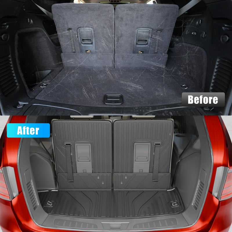 Dattumar Floor Mats Compatible with 2016-2025 2026 Dodge Durango 7-Seater Trunk Mat Cargo Liner All Weather Back Seat Cover 2024 Durango Accessories (Trunk Mat+3rd Row Backrest Mats+Floor Mats) - Image 2