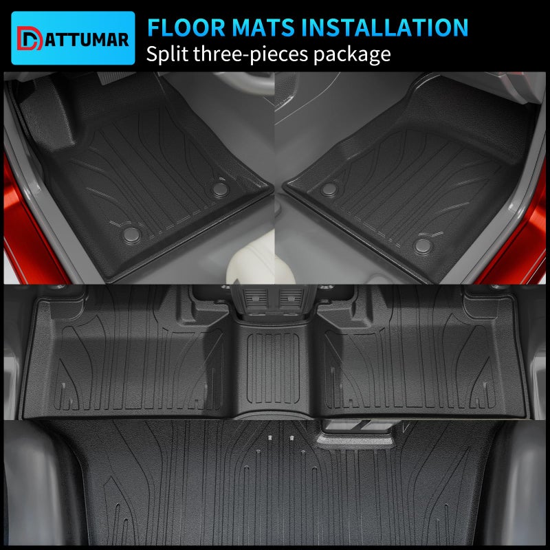 Dattumar Floor Mats Compatible with 2016-2025 2026 Dodge Durango 7-Seater Trunk Mat Cargo Liner All Weather Back Seat Cover 2024 Durango Accessories (Trunk Mat+3rd Row Backrest Mats+Floor Mats) - Image 3
