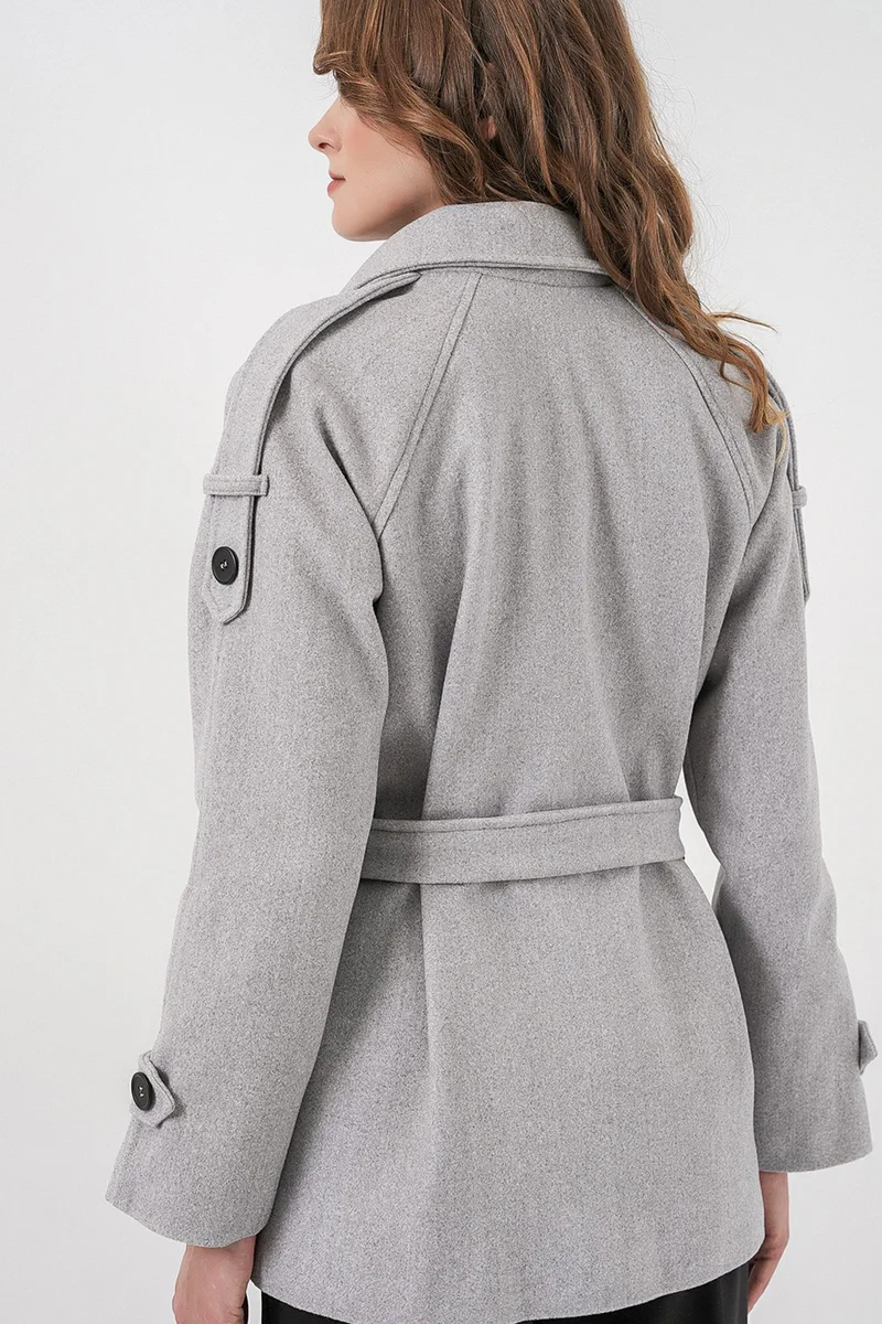 Big Dart  BDART Textured Gabardine Buttoned Coat for Women | Best Price UAE
