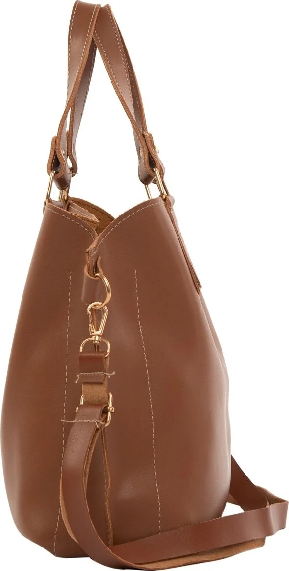 باجموري Tan Three Compartment Bag with Snap Detail