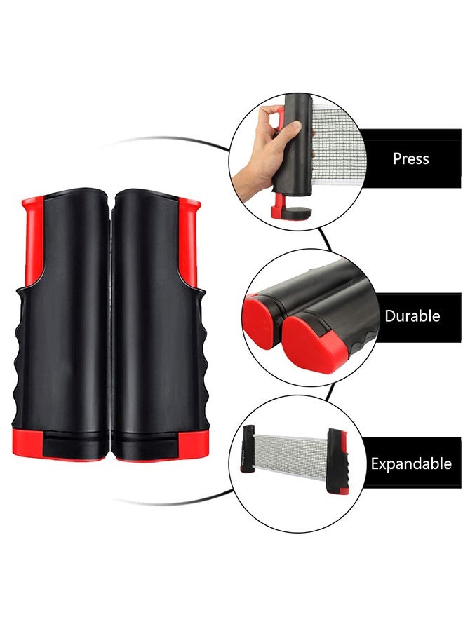 YelaJoy Table Tennis Paddle Set, with Retractable Ping Pong Net, 2 Professional Table Tennis Rackets, 6 Balls, Storage Bag, Ideal Indoor and Outdoor Table Tennis Rackets Set Family Fun, Gift - Image 5