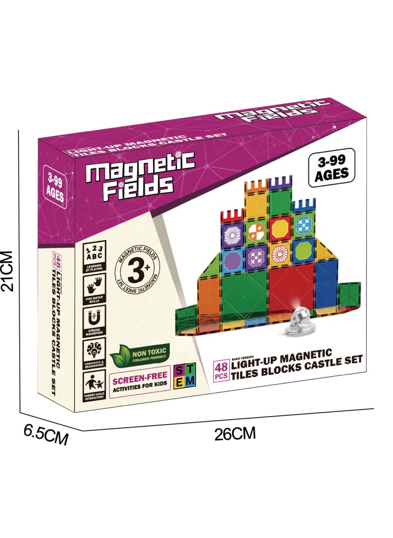 Magnetic Fields-Light Magnetic Tiles Blocks Castle set- 48 Pcs - pzsku/ZDE31E6716BABAE3077B9Z/45/_/1739529614/8aa1698f-28db-44fa-9c43-1ddd315f2c70