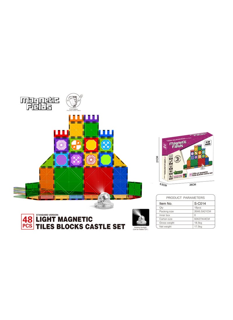 Magnetic Fields-Light Magnetic Tiles Blocks Castle set- 48 Pcs - pzsku/ZDE31E6716BABAE3077B9Z/45/_/1739529644/624175d6-f9d1-4a24-a57b-15b72982904f