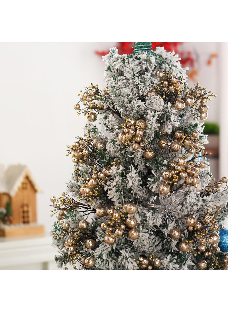 Geosar Geosar 24 Pieces Christmas Glitter Berries Stems 10 Inch Christmas Berry Picks Artificial Glittered Berries Ornaments Floral Stems for Christmas Tree  Home Wreath  Party Decoration (Champagne Gold)  - Image 5