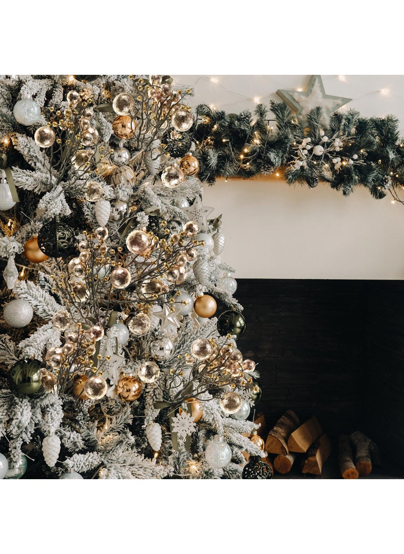 Geosar Geosar 24 Pieces Christmas Glitter Berries Stems 10 Inch Christmas Berry Picks Artificial Glittered Berries Ornaments Floral Stems for Christmas Tree  Home Wreath  Party Decoration (Champagne Gold)  - Image 4
