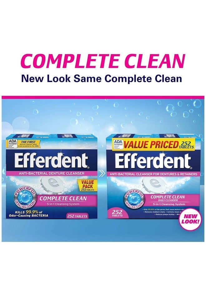 Efferdent Denture Cleanser Tablets, Complete Clean, Tablets, Multicolor, 252 Count - Image 2