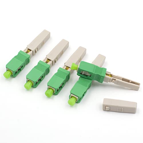 RETT FQC 20pcs SC APC Fiber Optic Quick Connector with Matched Tools Automatic Switch Type Fiber Optic Fast Connectors Single Mode Mechanical Connectors Adapter for 2mm x 3mm Butterfly Fiber Cable - Image 2