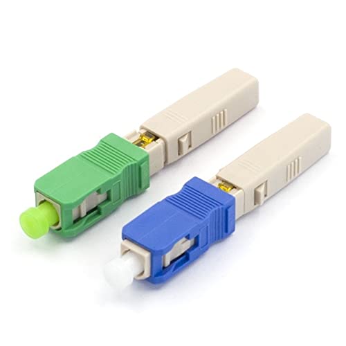 RETT FQC 20pcs SC APC Fiber Optic Quick Connector with Matched Tools Automatic Switch Type Fiber Optic Fast Connectors Single Mode Mechanical Connectors Adapter for 2mm x 3mm Butterfly Fiber Cable - Image 3