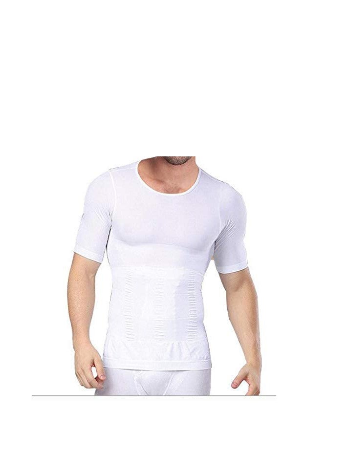 VIUAUAX Men's Compression Shirt Slimming Short Sleeve Baselayer Body Shaper Workout T-Shirt Cool Dry Shapewear Undershirt，Compression Shirt for Men Slimming Undershirt Body Shaper Tank top Shapewear Vest  - Image 2