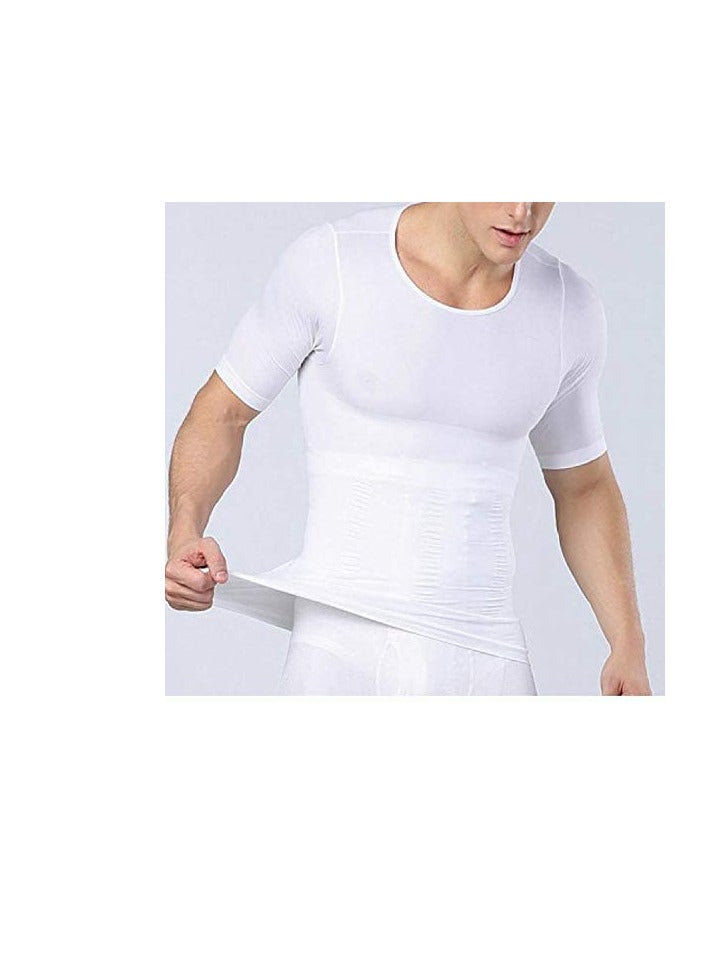 VIUAUAX Men's Compression Shirt Slimming Short Sleeve Baselayer Body Shaper Workout T-Shirt Cool Dry Shapewear Undershirt，Compression Shirt for Men Slimming Undershirt Body Shaper Tank top Shapewear Vest  - Image 3