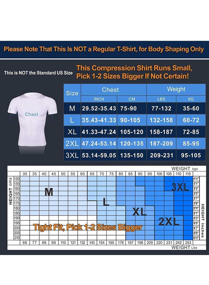 VIUAUAX Men's Compression Shirt Slimming Short Sleeve Baselayer Body Shaper Workout T-Shirt Cool Dry Shapewear Undershirt，Compression Shirt for Men Slimming Undershirt Body Shaper Tank top Shapewear Vest  - Image 5