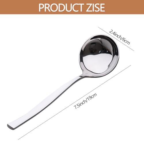 Tyminin 4 Pieces Stainless Steel Ladle, Small Soup Gravy Soup Spoon - Image 2