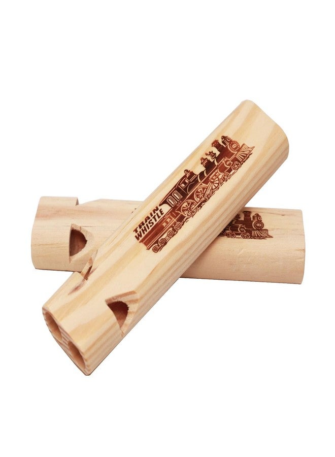 Fartime صفارة قطار خشبية من فارتايم، قطعتان، طول 5.75 بوصة، صفارة قطار خشبية للأطفال، هدايا للجوارب، هدايا حفلات القطار، صانعات الضوضاء، ديكورات أعياد الميلاد، إلخ. - Image 2