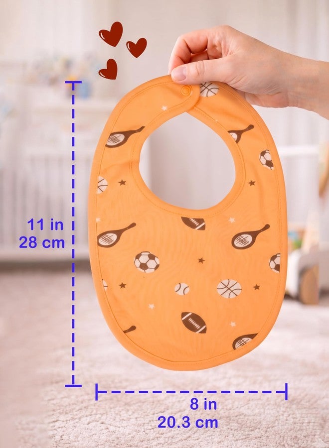 Kidbea Organic Cotton Baby Bib, Adjustable Snap Closure Soft Absorbent Feeding Bibs Apron for Newborns & Infants Child With Cute Prints | Reusable Baby Essential (Pack of 4) - Image 2