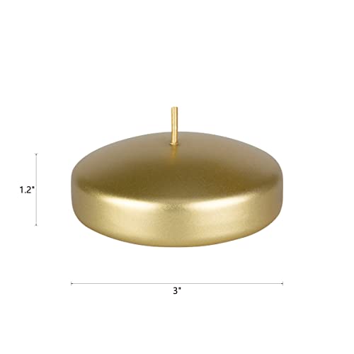 Mega Candles 4 pcs Unscented Gold Floating Candles, Hand Poured Wax Candle 3 Inch Diameter, Home Décor, Wedding Receptions, Centerpieces, Occasions, Events, Festivities, Meditations, Spas - Image 2