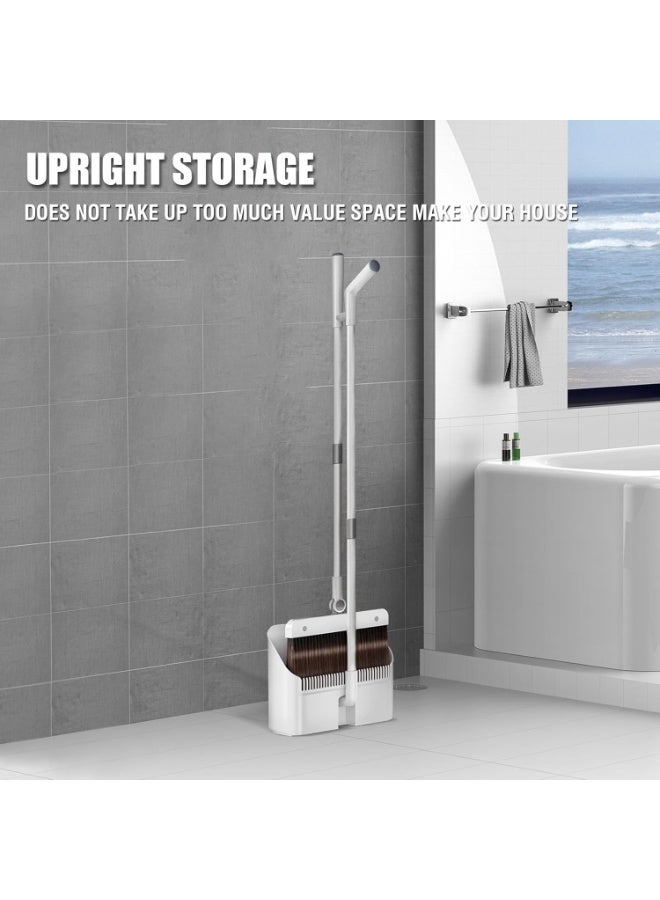 3-in-1 Magnetic Broom with Dustpan Combo Set, Broom and Dustpan Set with Silicone Broom, Upright Standing Dustpan Self-Cleaning Teeth for Home, Kitchen, Office, Hall Floor, Pet Hair - Image 4