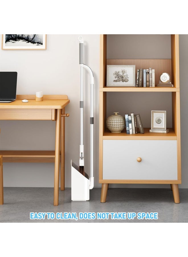 3-in-1 Magnetic Broom with Dustpan Combo Set, Broom and Dustpan Set with Silicone Broom, Upright Standing Dustpan Self-Cleaning Teeth for Home, Kitchen, Office, Hall Floor, Pet Hair - Image 5