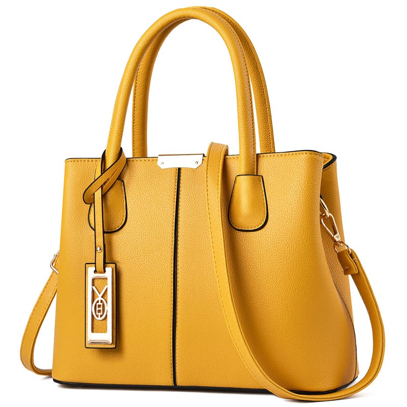 COCIFER Purses and Handbags for Women Shoulder Tote Bags Top Handle Satchel lemon