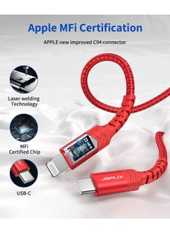 Jsaux (CL0216) MFi USB-C to LIGHTNING Cable 3M Red - pzsku/ZDE326FC8CFB3094EBE3AZ/45/_/1715675656/5848037c-988a-4dbf-ad14-96a16a3dd150