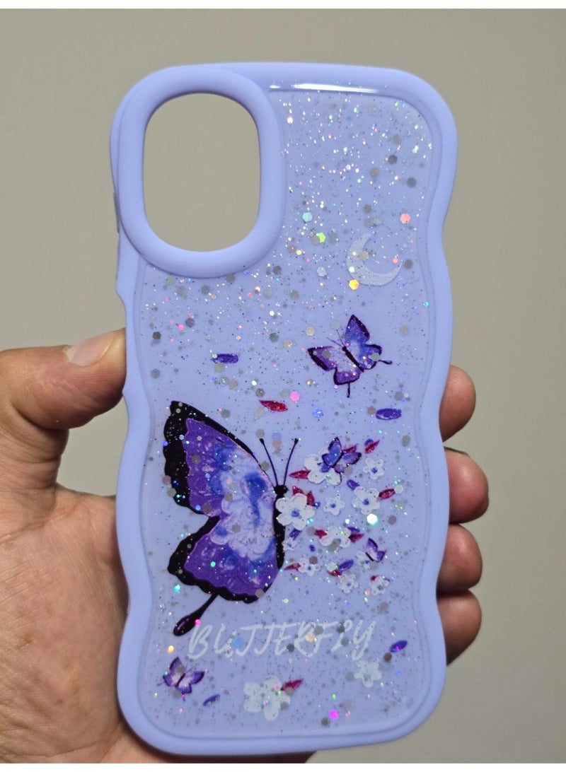 غطاء خلفي مطبوع عليه فراشه و مكتوب عليه Butterfly متوافق  مع هاتف سامسونج جلاكسي A07 - Image 2