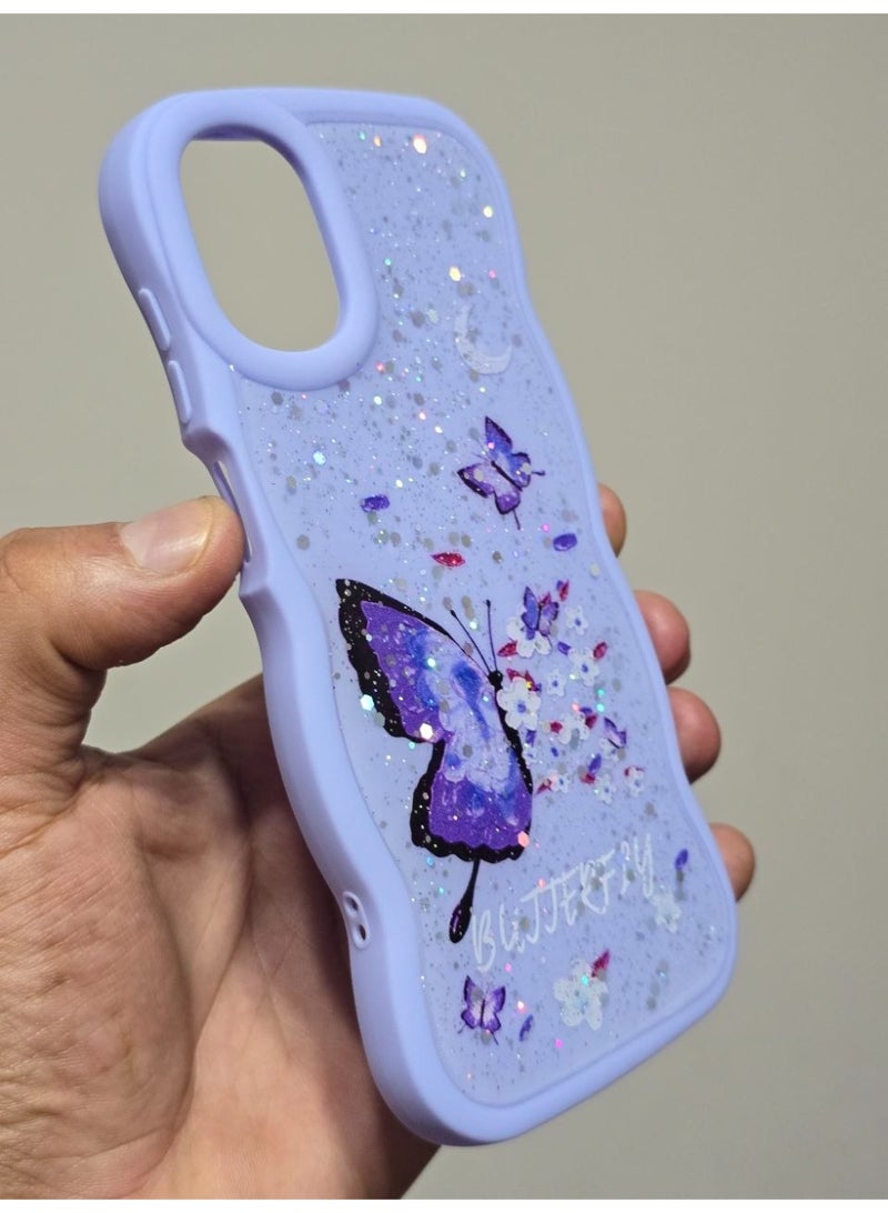 غطاء خلفي مطبوع عليه فراشه و مكتوب عليه Butterfly متوافق  مع هاتف سامسونج جلاكسي A07 - Image 1