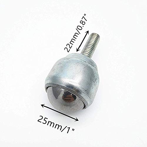 XMHF 25mm/1" Roller Ball Transfer Bearings Threaded Stem Caster Wheel Unit Table Conveyor Roller Ball 4Pcs - Image 3
