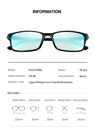 PILESTONE Tested Success: Pilestone TP-012 Lens A Color Blind Glass Casual Style for Red Green Color Enhance Indoor Outdoor Use - Image 2