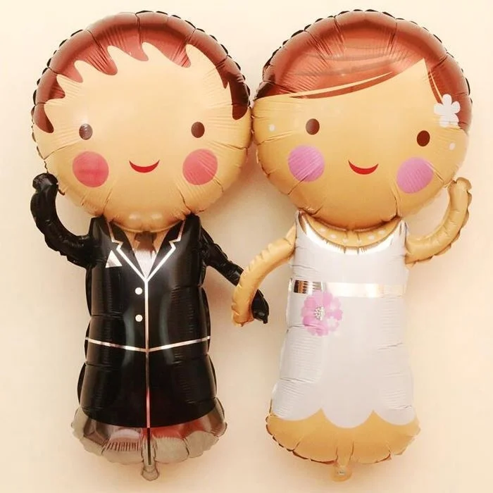 Chavin 40 x 19 cm Bride Groom Double Small Balloon Set MM31