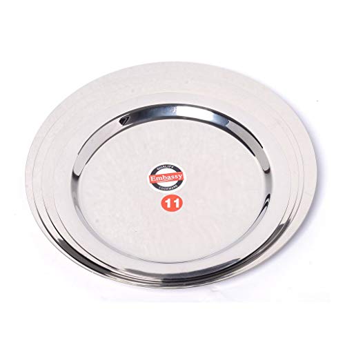 Embassy Stainless Steel Multipurpose Lid/Ciba Cover | Set of 4 | Size 11 to 14 | Cover/Lid for Utensils, Tava, Topes, Kadhai, Pots and Pans | Stackable Steel Lid - Image 1