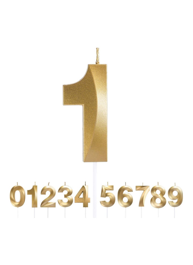 Generic Gold Number Candles For Happy Birthday Cake and Party Number 1  - Image 3