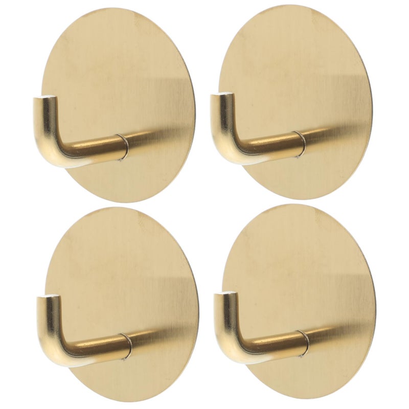 Stainless Steel Adhesive Hooks 4 Pack Heavy Duty No Drill Towel Coat Robe Holders - Image 2